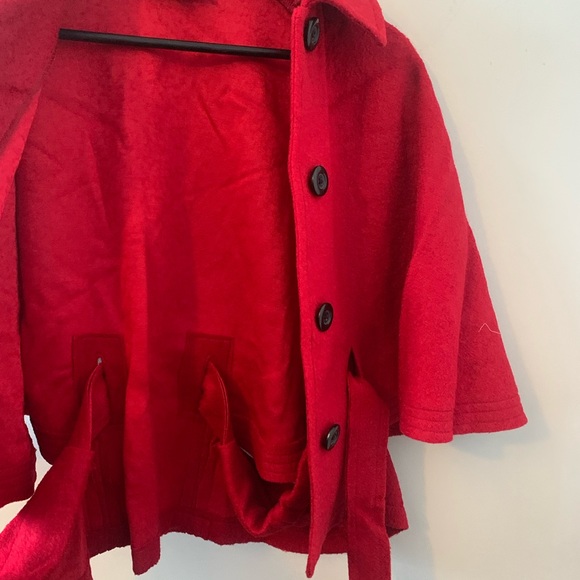 NWOT / Cape Coat / Red / 45% Wool - Picture 10 of 14